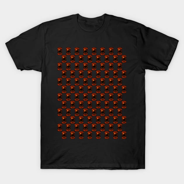 Orange Solar Eclipse Pattern T-Shirt by The Black Panther